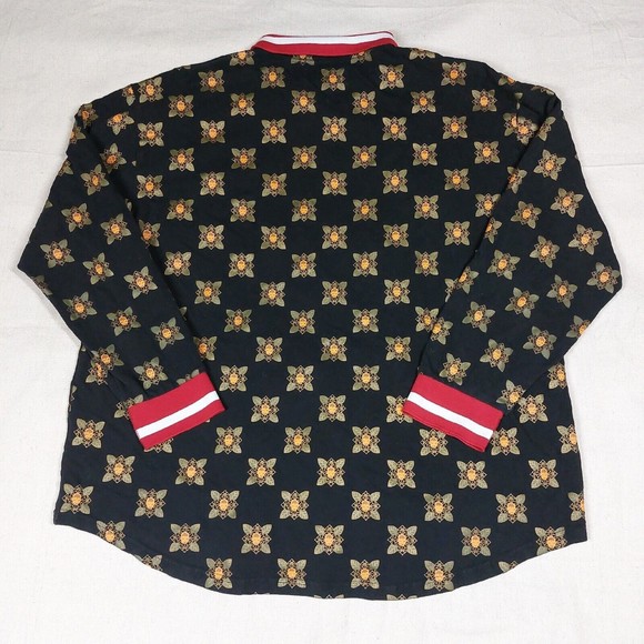 Reason Shirt Size 3XL Long Sleeve Polo Embroidered Rose Skull Snap Button - Picture 16 of 16